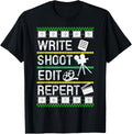 Write Shoot Edit Repeat Movie Filmmaker Ugly Xmas Apparel | Trending 2025 | Must-Have Style