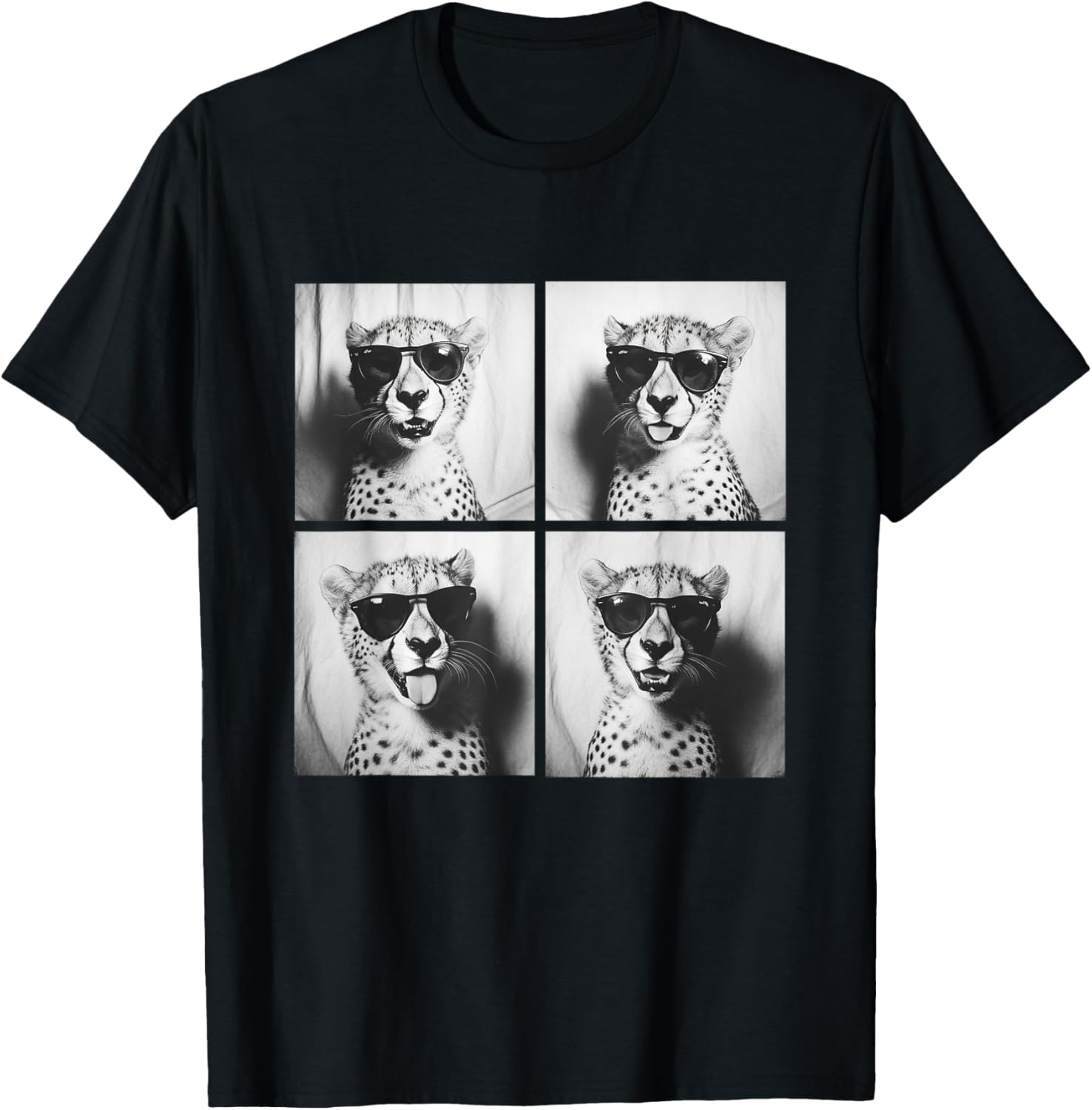 Funny Cheetah with Sunglasses Cool Feline Animals Humor Meme Apparel Viral TikTok Find Everyday Wear