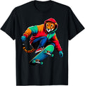 Cool Funky Cheetah Skateboarding Illustration Art Apparel Comfort Fit Everyday Wear