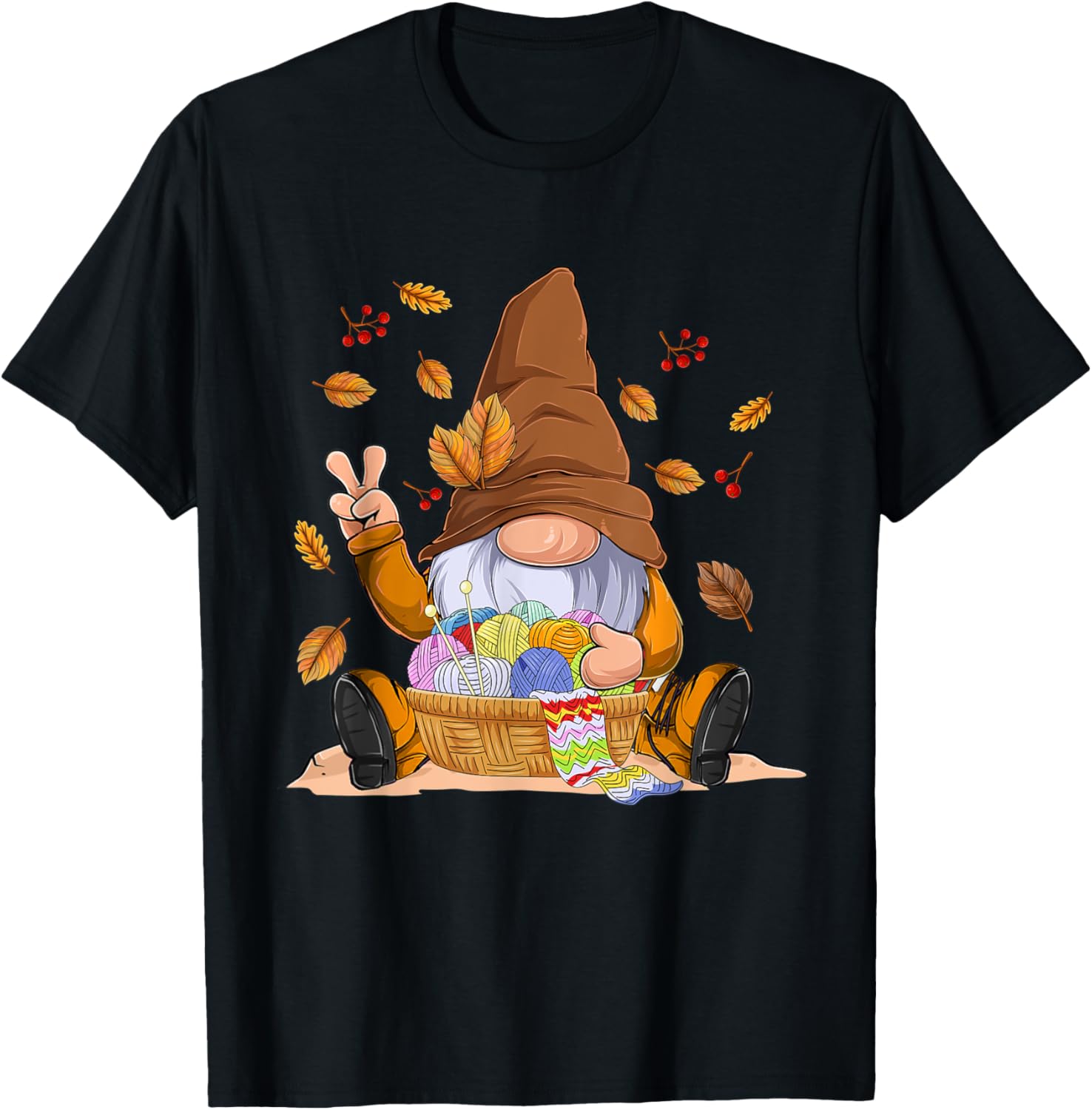 Knitting Yarn Gnomes Thanksgiving Shirt for Knitting Lover T-Shirt | High Search Volume | Best Seller Choice