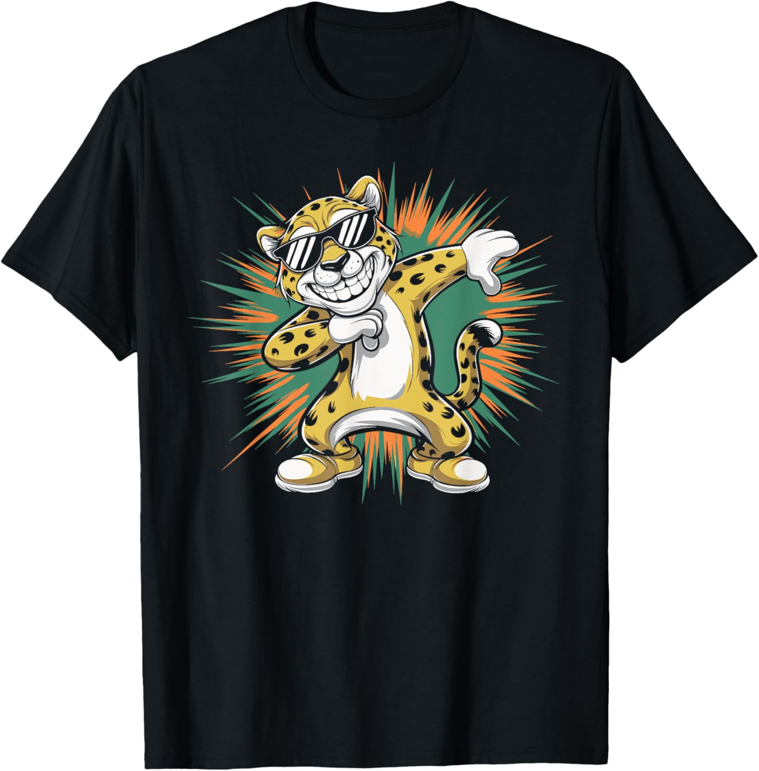 Playful Cheetah Dabbing with Sunglasses Cute Funny Animal Apparel Premium Print Hot Right Now