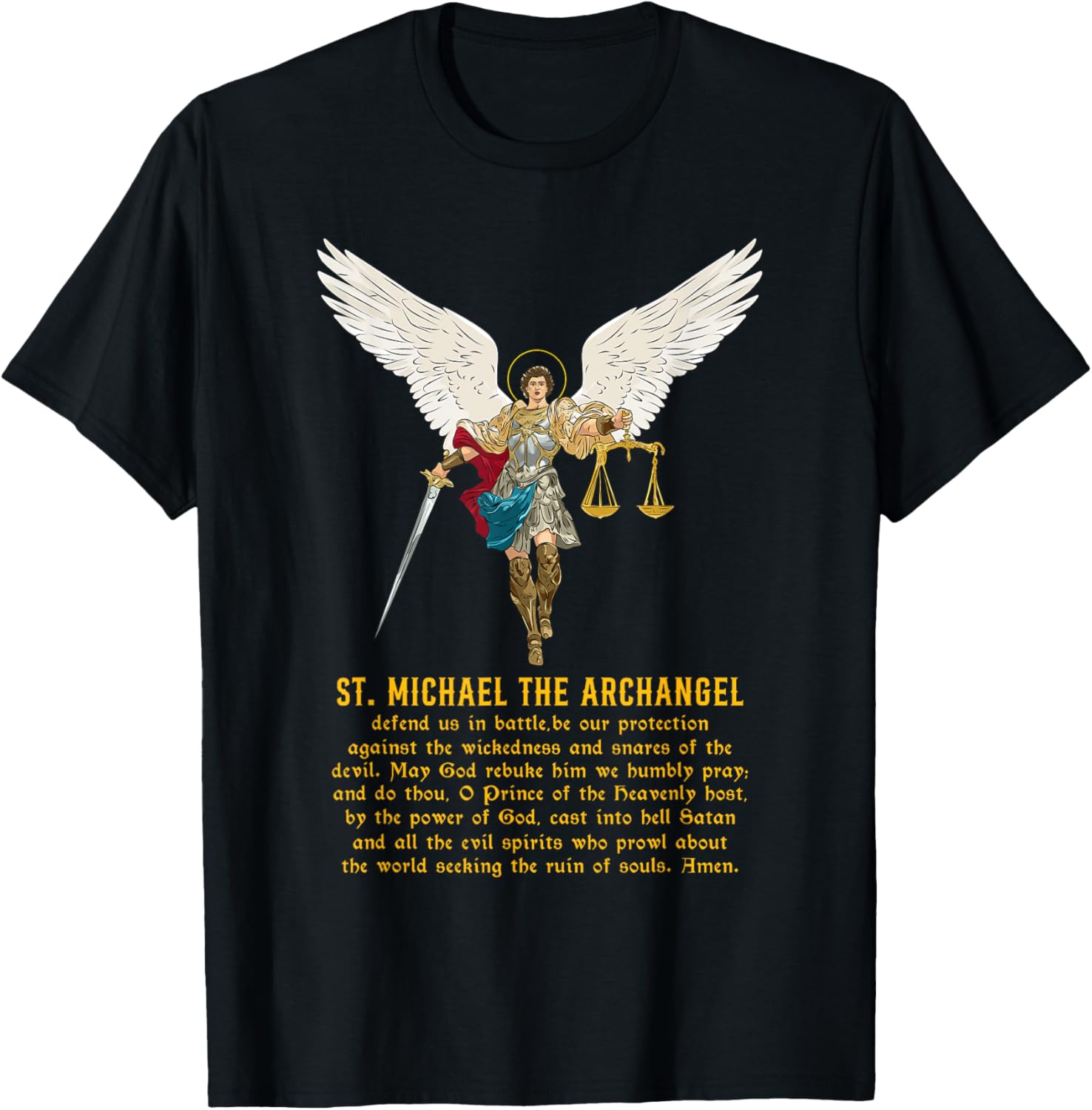 Saint Michael the archangel prayer Apparel | US Best Seller