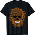 Smiling Leopard Print Skull Tee Fall Autumn Leaf Fashion T Shirt High Search Demand Hot Right Now