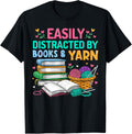 Easily distracted by books and yarn crochet reading women Yarn Supply | Trending 2025 | Perfect for Crafters