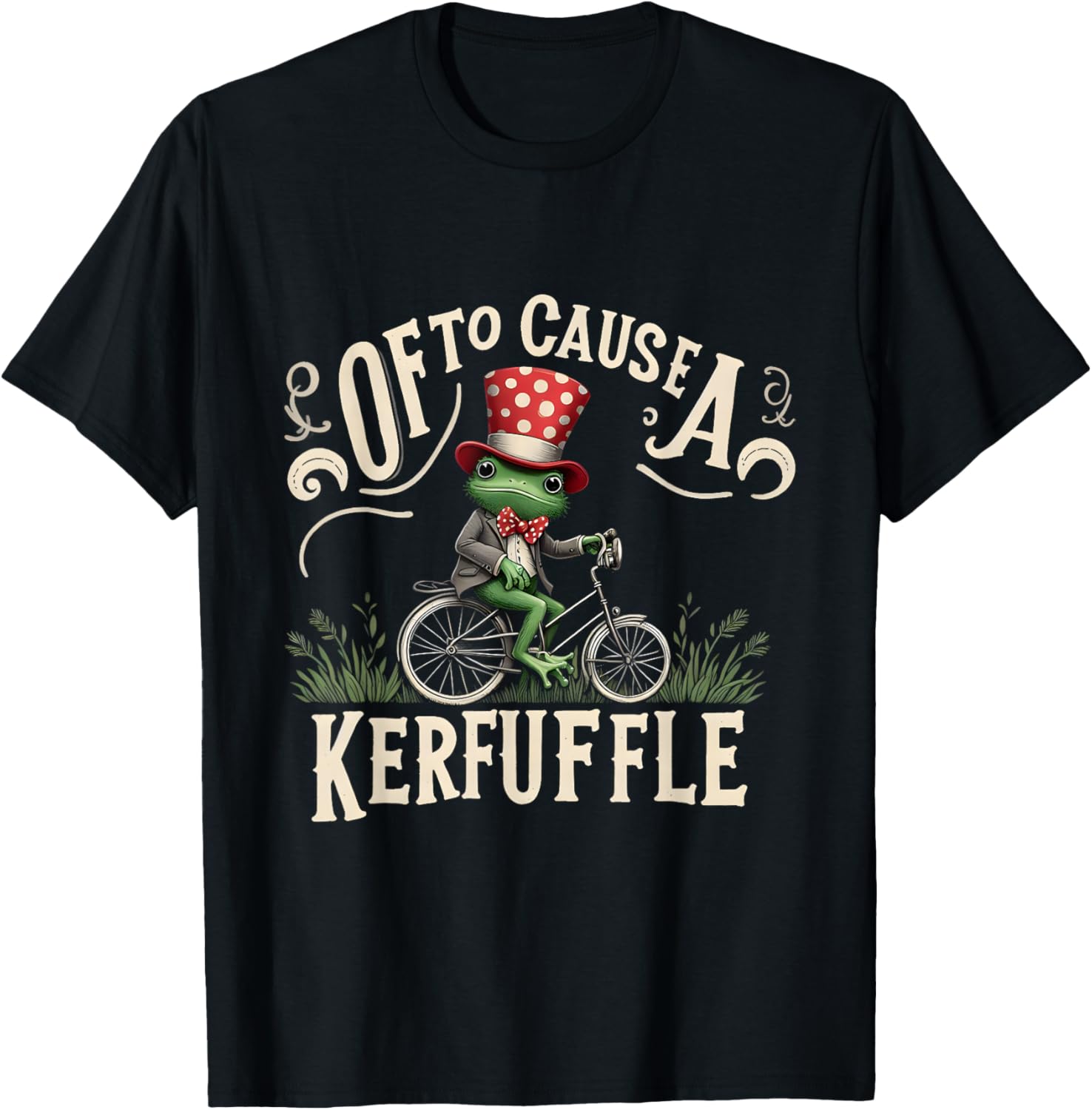 Classy Frog on Bicycle Off to Cause a Kerfuffle Apparel | Trending 2025 | Perfect Gift Idea