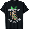 Easily Distracted By Dogs And Yarn Knitter Knit Knitting Yarn Supply | Top Rated | Best Seller Choice