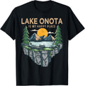 Fishing Boating Camping - My Happy Place Lake Onota Apparel | Trending 2025 | Aesthetic Casual Look