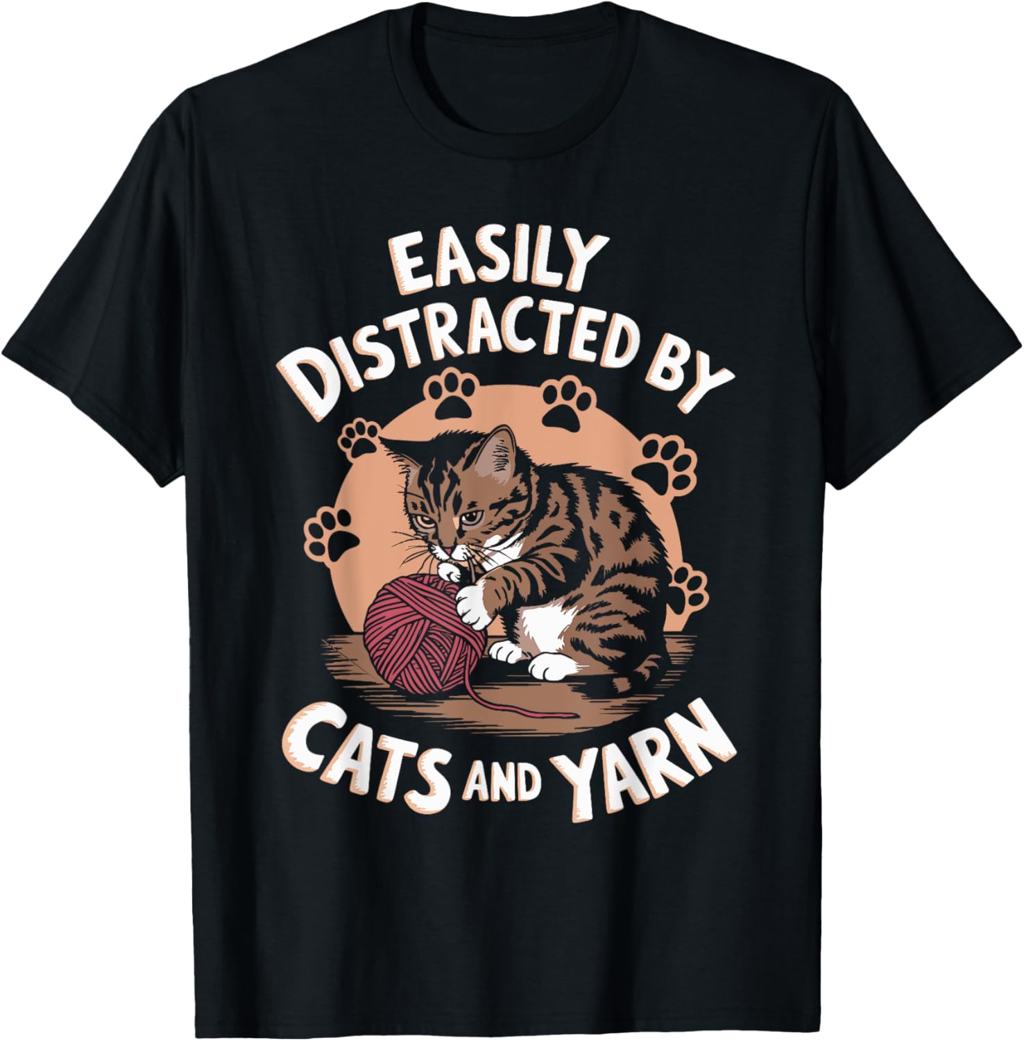 Easily Distracted By Cats And Yarn for Cat Lovers Knitters T-Shirt for Men Women T-Shirt | Trending 2025 | High CTR T...
