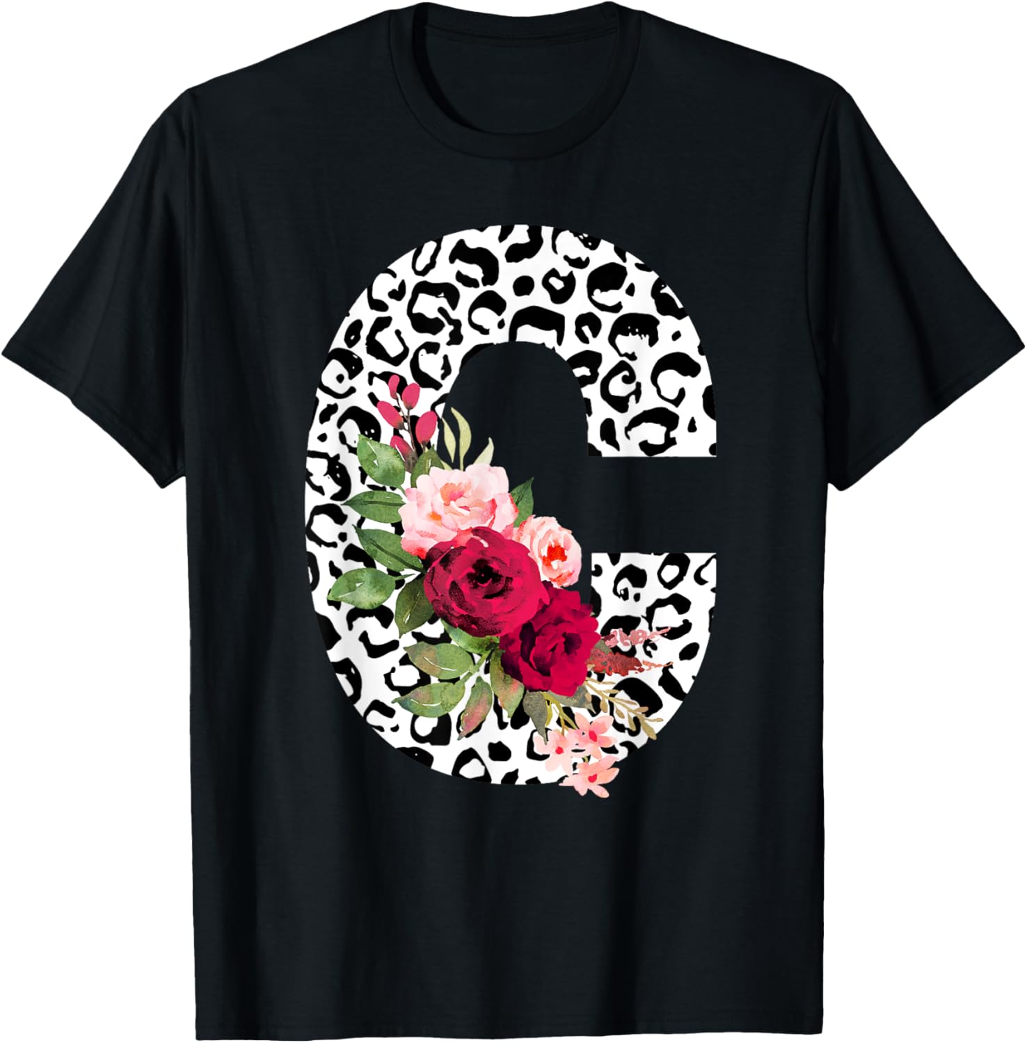 Initial C Cheetah Print Floral Monogram Apparel High Search Demand Fan Favorite