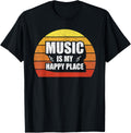 Retro Music Is My Happy Place Shirt Inspiring Music Vintage T-Shirt | Bestseller Style | Daily Wear Essential