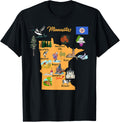 Hand Drawn Illustration of Minnesota Map, Tourist places, US Apparel | Premium Quality | Perfect Gift Choice