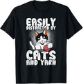 Easily Distracted By Cats And Yarn Lover Crochet Knitting Yarn Supply | Trending 2025 | High CTR Title