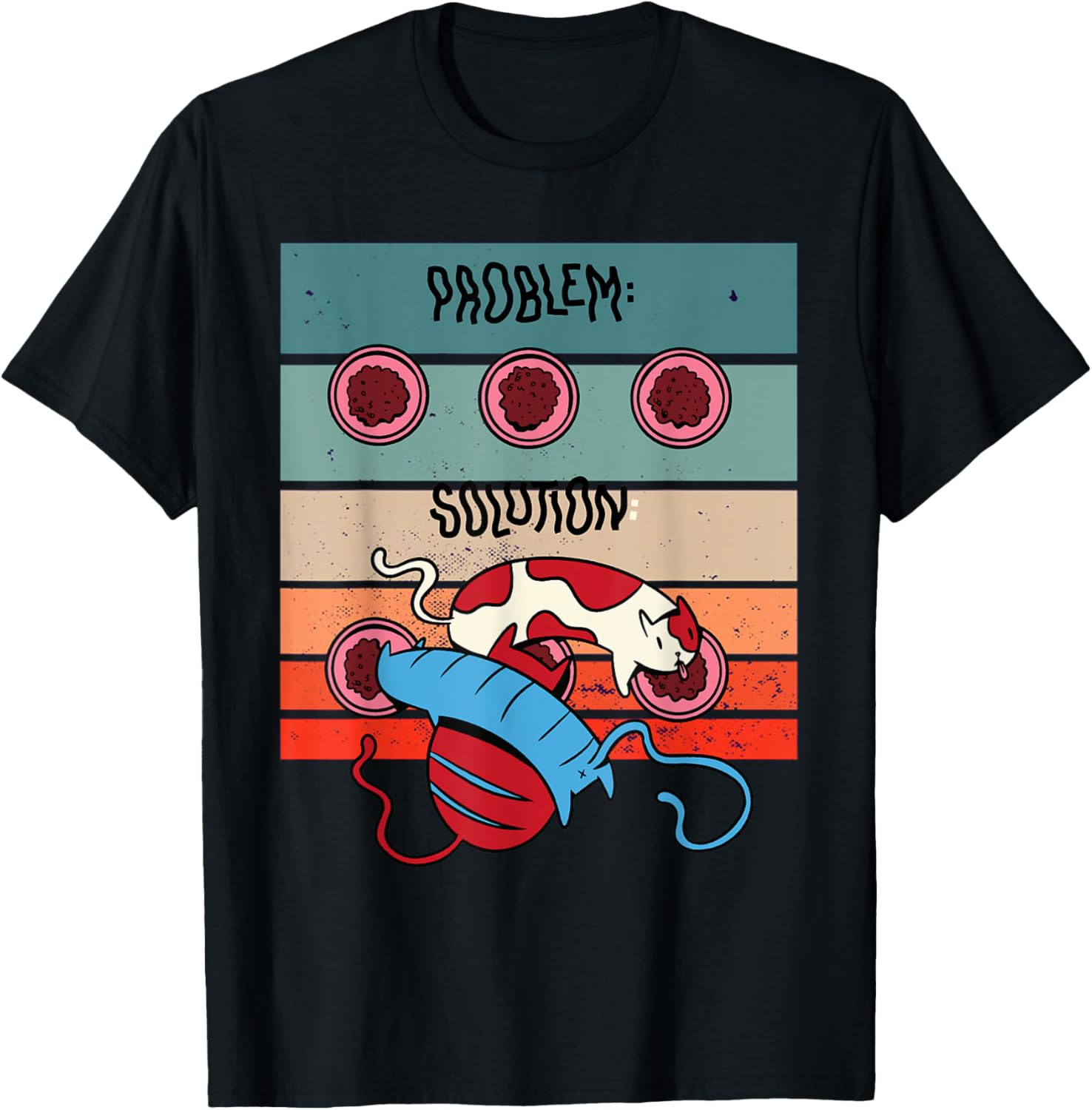 Cat humor food bowls playful cat yarn ball pet lovers humor T-Shirt for Men Women T-Shirt | Viral US Pick | Customer ...