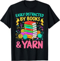Easily distracted by books and yarn cute crochet for women Yarn Supply | Trending 2025 | High CTR Title
