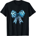 Blue Cheetah Leopard Coquette Bow Kawaii Tee T Shirt Viral TikTok Find Gift Ready
