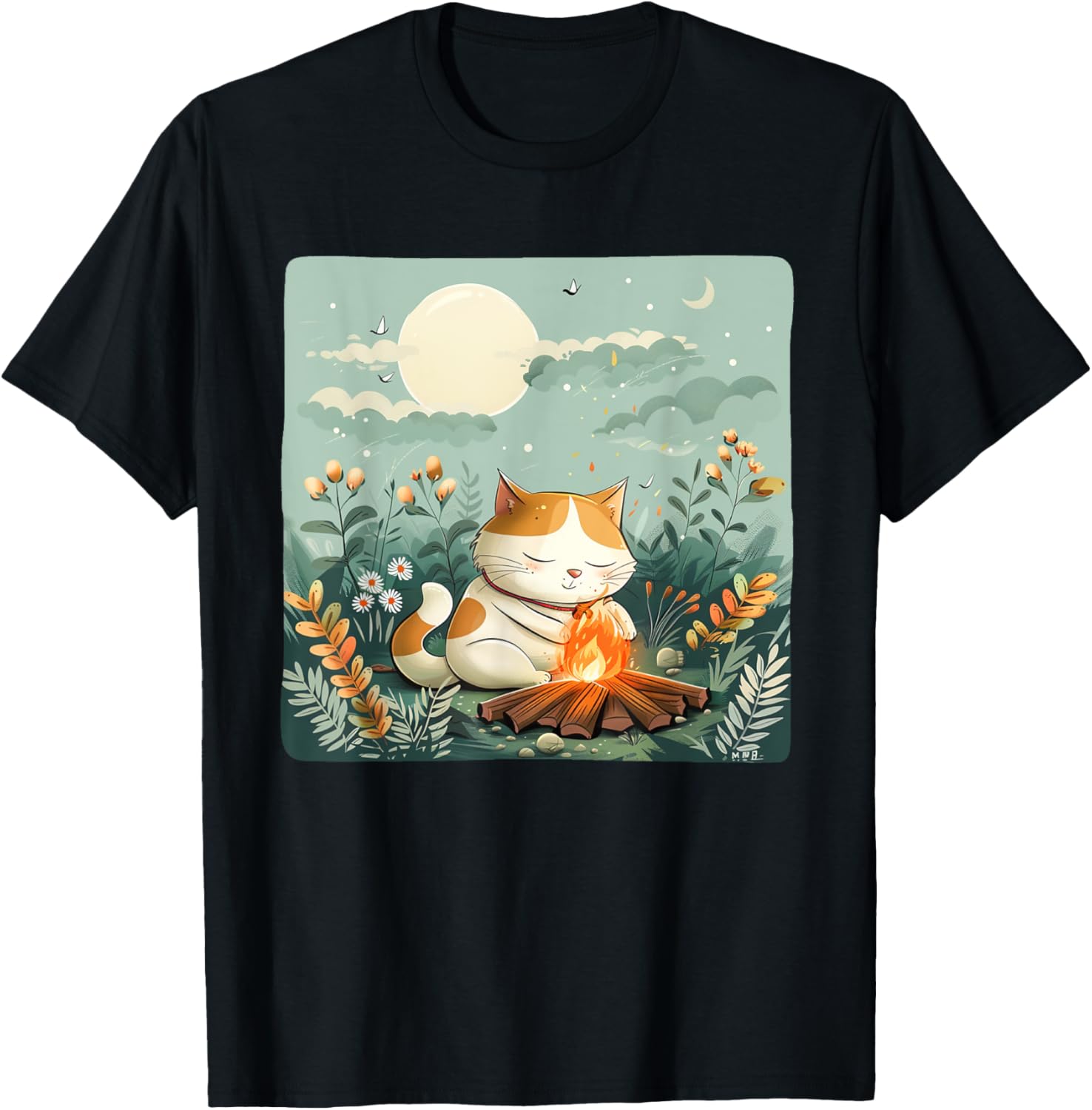 Awesome Fire Place with Cat for camping Season T-Shirt for Men Women Kids T-Shirt | High Search Volume | Customer Favorite
