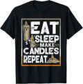 Eat Sleep Make Candles Repeat Candle Maker Candlemaking Apparel | High Search Volume | Perfect Gift Idea