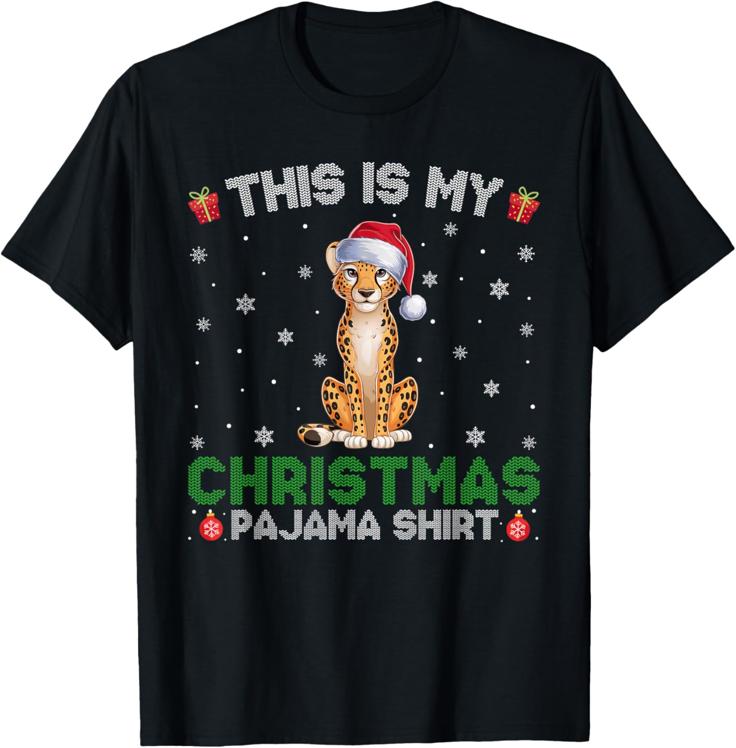 Cheetah Wearing Santa Hat Matching Christmas Pajama Apparel Viral TikTok Find Gift Ready