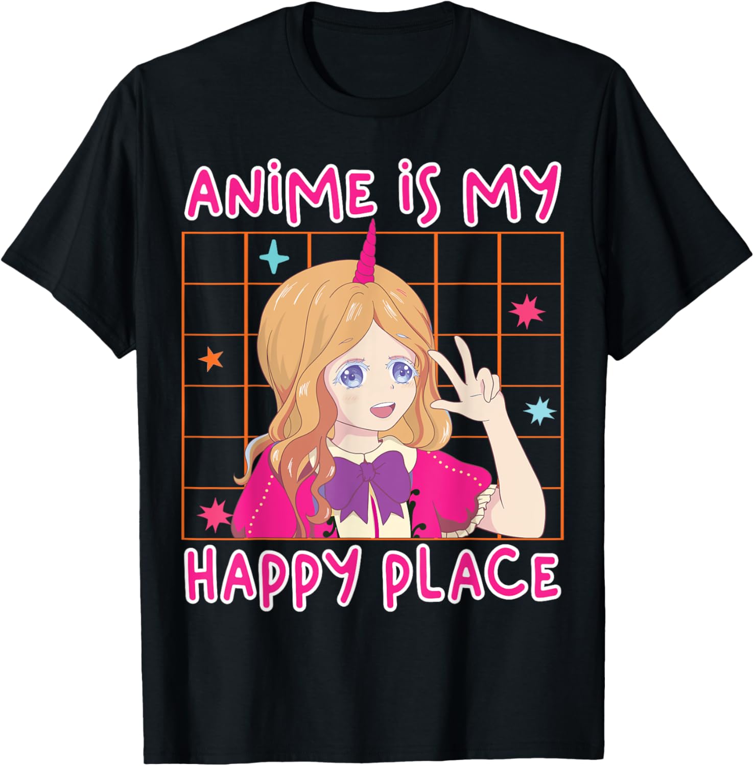 Anime is My Happy Place Funny Anime Women Girls Kids Apparel | Trending 2025 | Aesthetic Casual Look