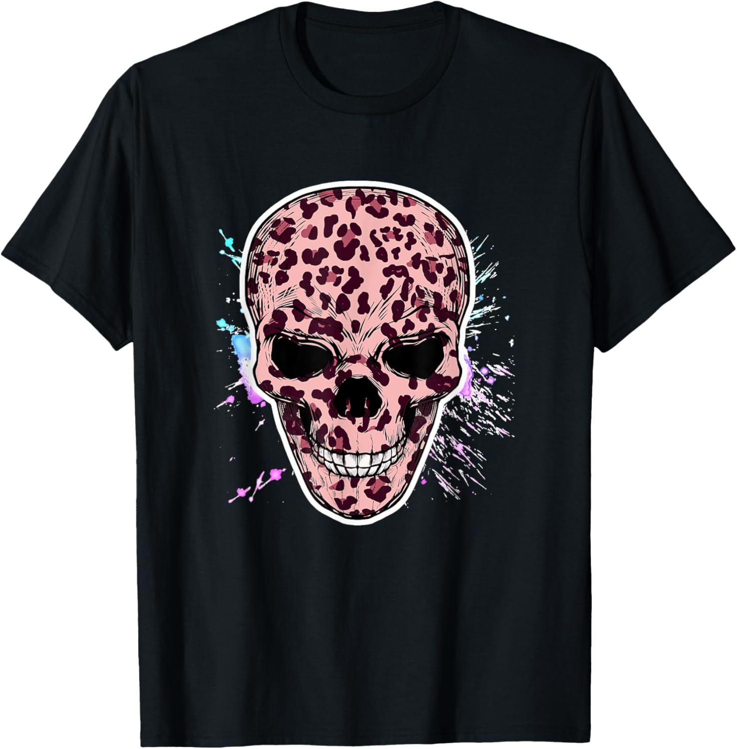 Leopard Skull Graphic Cheetah Animal Print Lover Cute Cool Apparel Comfort Fit Fan Favorite