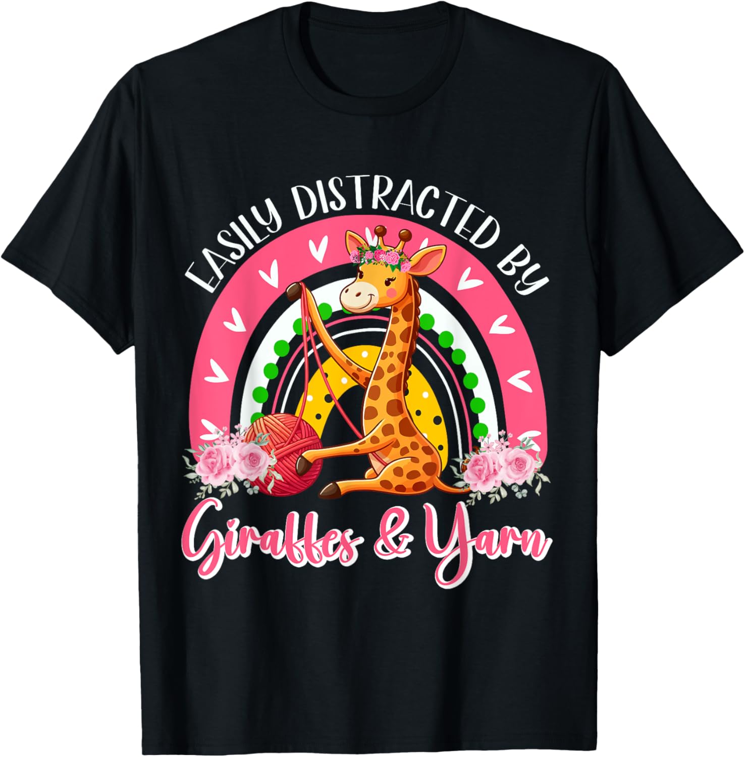 Easily Distracted By Giraffes And Yarn Funny Knitting Lover Yarn Supply | High Search Volume | High CTR Title
