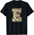 Letter E Initial Leopard Cheetah Print Trendy Watercolor Apparel Streetwear Style US Top Pick