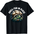 Funny Turtle Pun Shell-ter In Place Turtle Lover Graphic Apparel | High Search Volume | Aesthetic Casual Look