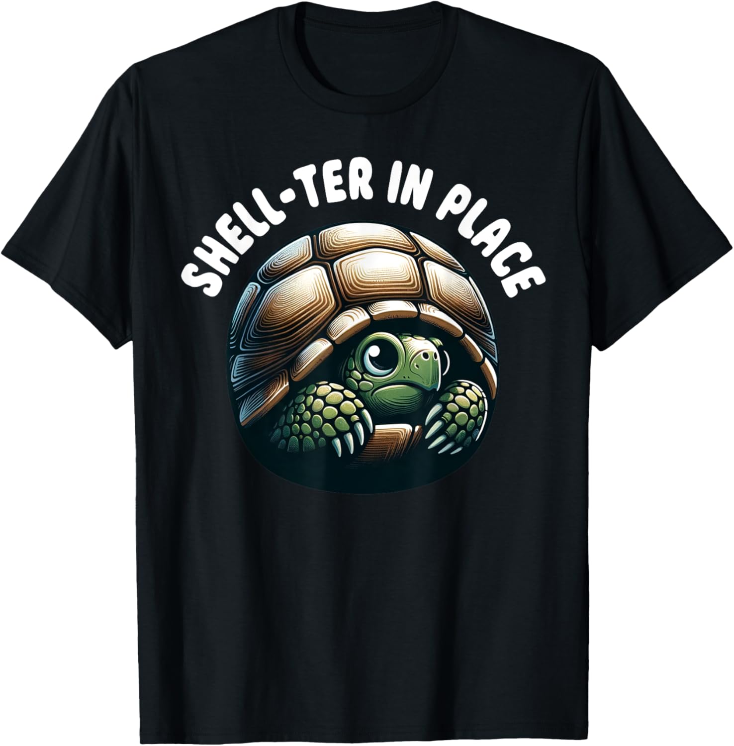 Funny Turtle Pun Shell-ter In Place Turtle Lover Graphic Apparel | High Search Volume | Aesthetic Casual Look