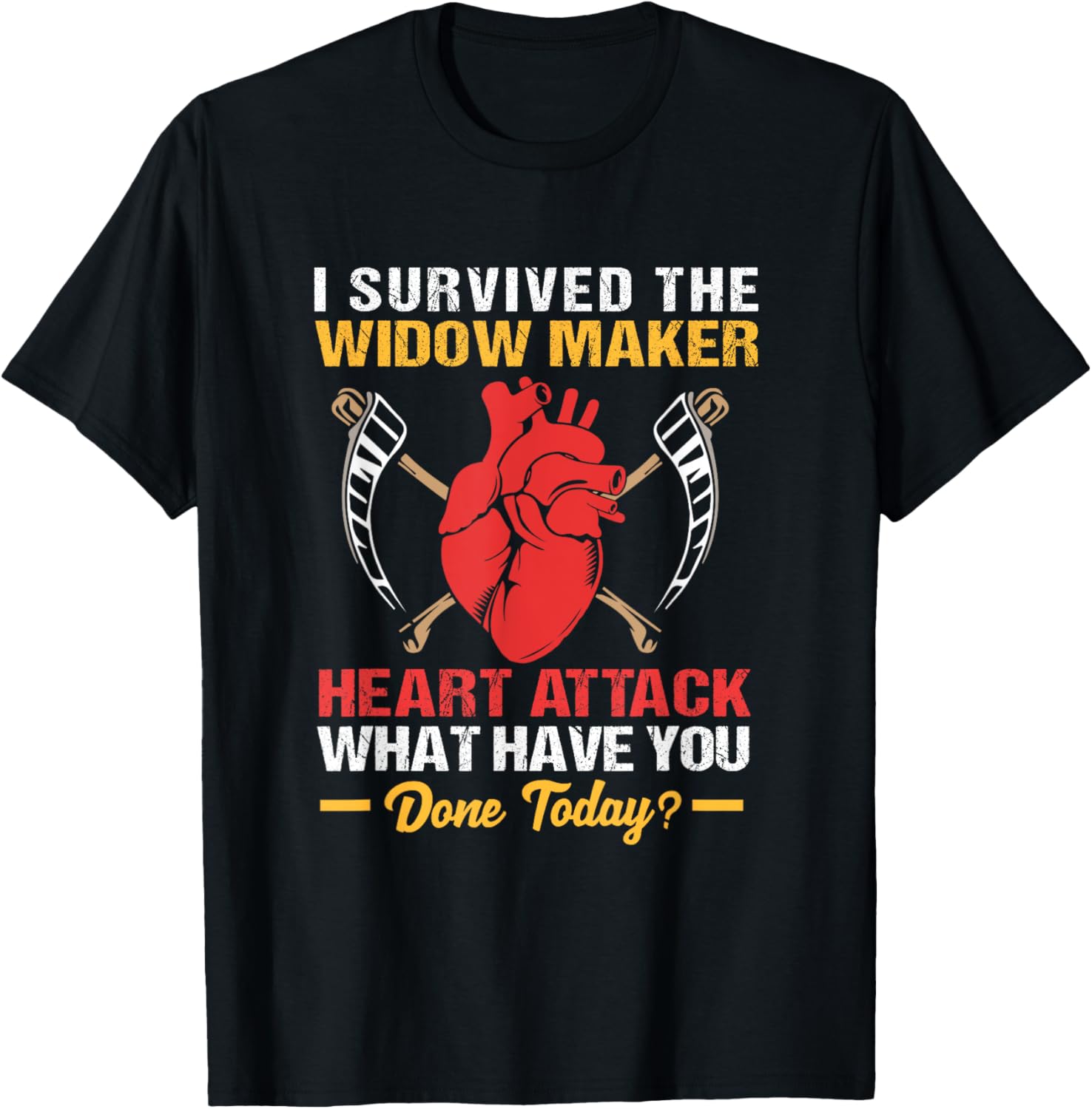 Funny Heart Attack Survivor I Survived The Widow Maker Apparel | US Viral Style | Perfect Gift Idea