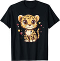 Cute Cheetah With Hearts Apparel Comfort Fit Gift Ready