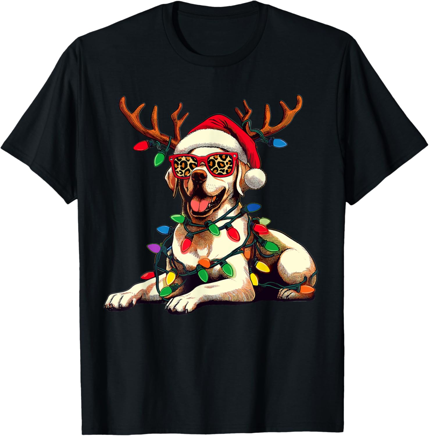 Labrador Retriever Santa Christmas Lights Reindeer Leopard Apparel High Search Demand Everyday Wear