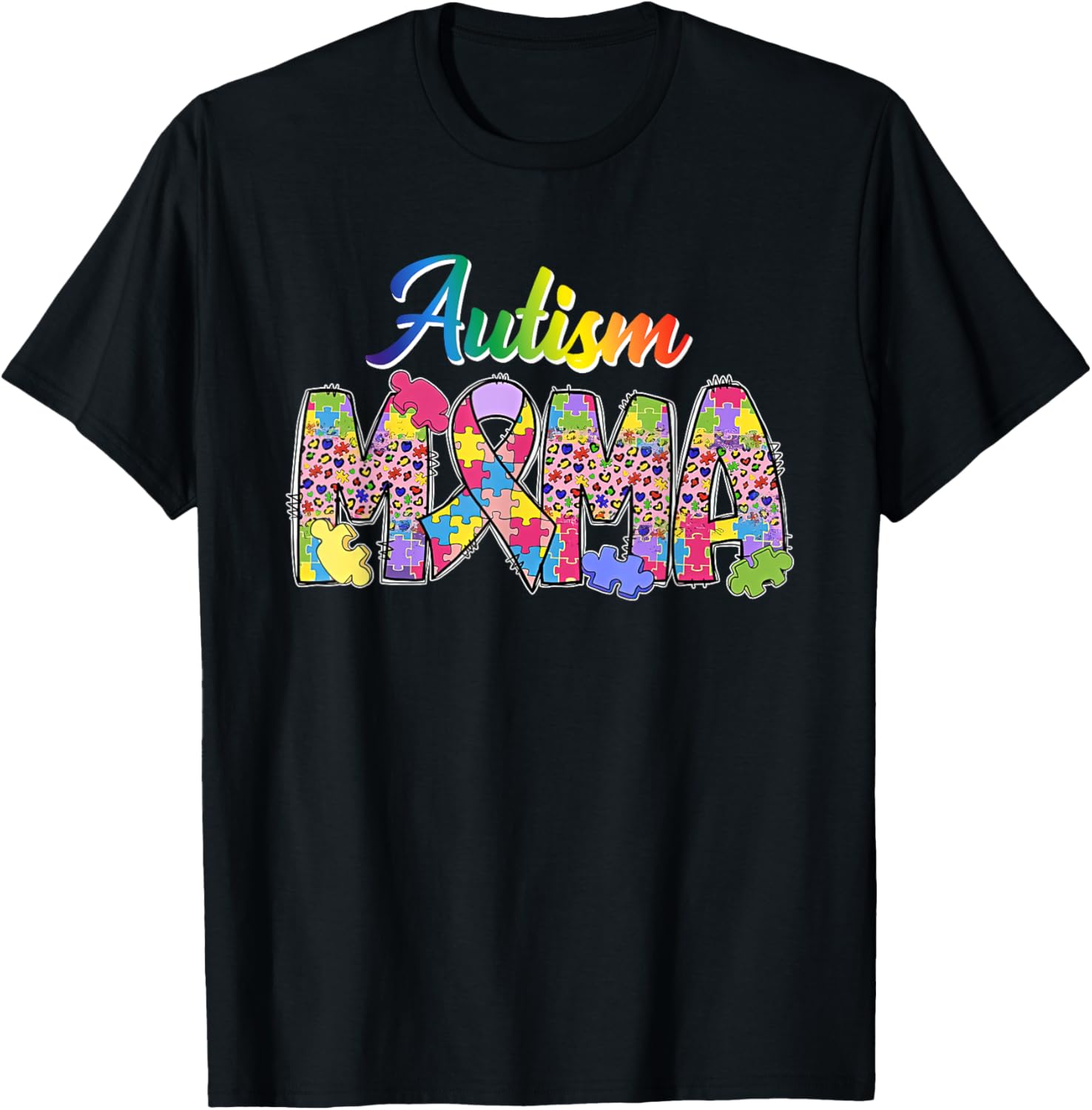 Autism Mama Autism Puzzle Mom Cheetah Leopard Mother s Day Apparel Premium Print Everyday Wear