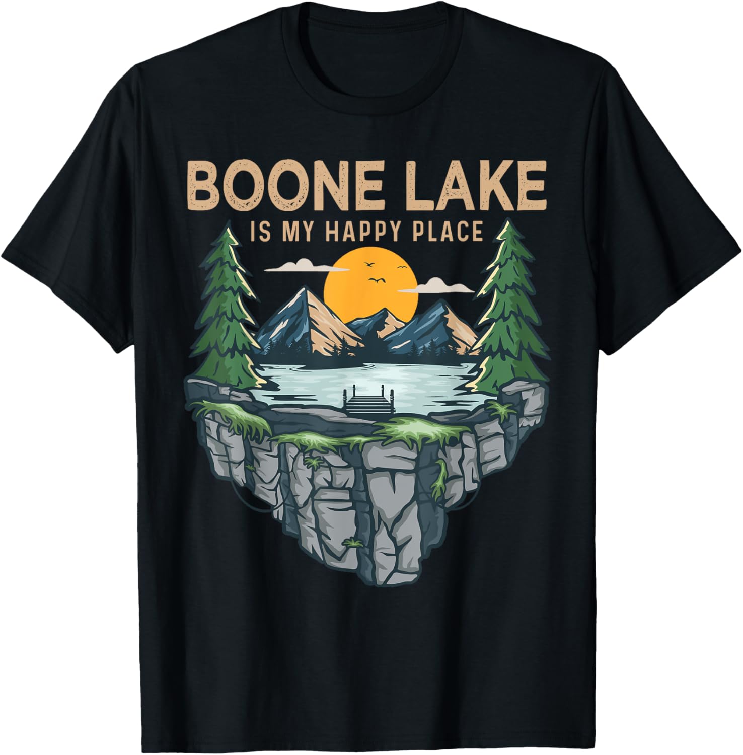 Fishing Boating Camping - My Happy Place Boone Lake Apparel | Trending 2025 | Perfect Gift Choice