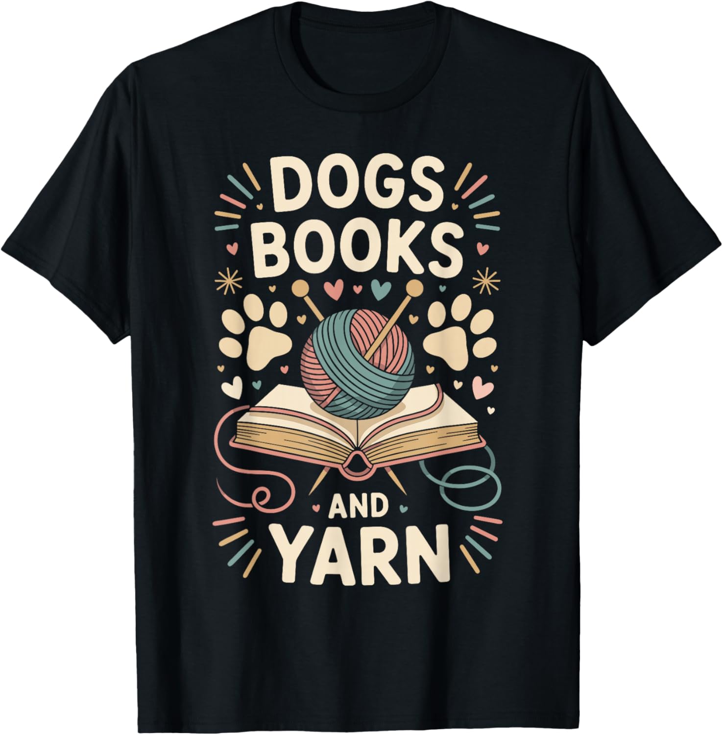 Dogs Books And Yarn Funny Knitting Yarn Supply | Viral US Pick | Best Seller Choice
