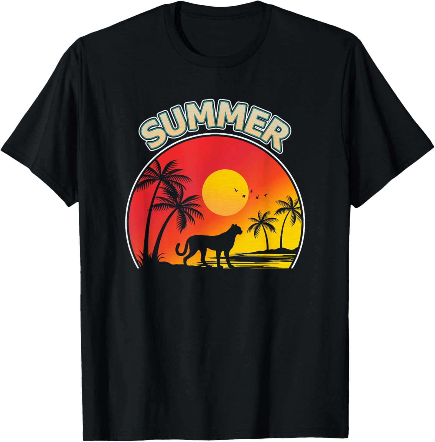 Palm Tree With Cheetah Beach Holiday Summer Vacation Apparel Streetwear Style Hot Right Now