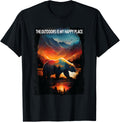 The Outdoors Is My Happy Place bear hiking camping mountains Apparel | Top Conversion Title | Top Rated Comfort