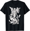Archangel Saint Michael Fighting the Dragon Catholic Apparel | US Best Seller