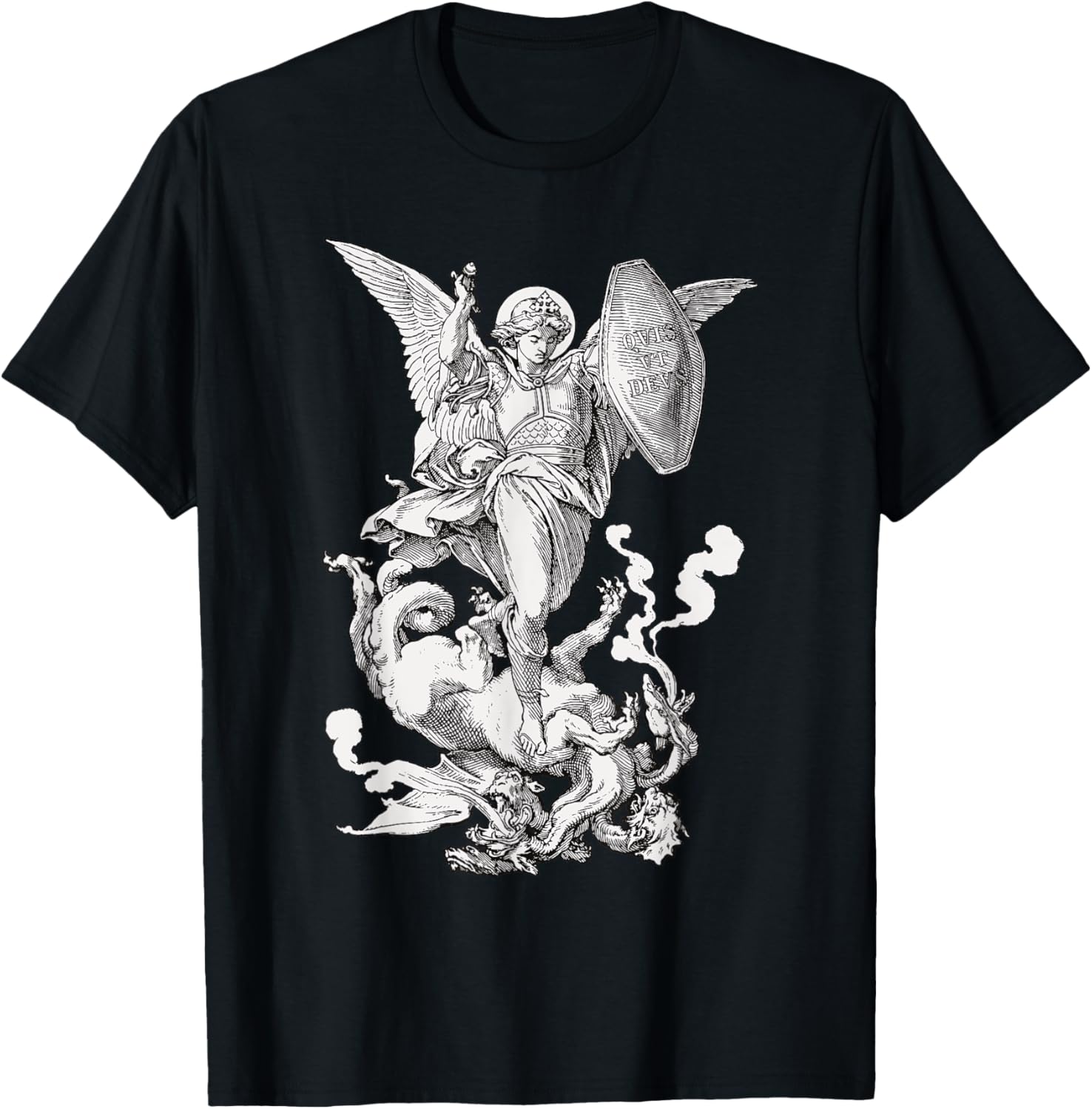 Archangel Saint Michael Fighting the Dragon Catholic Apparel | US Best Seller