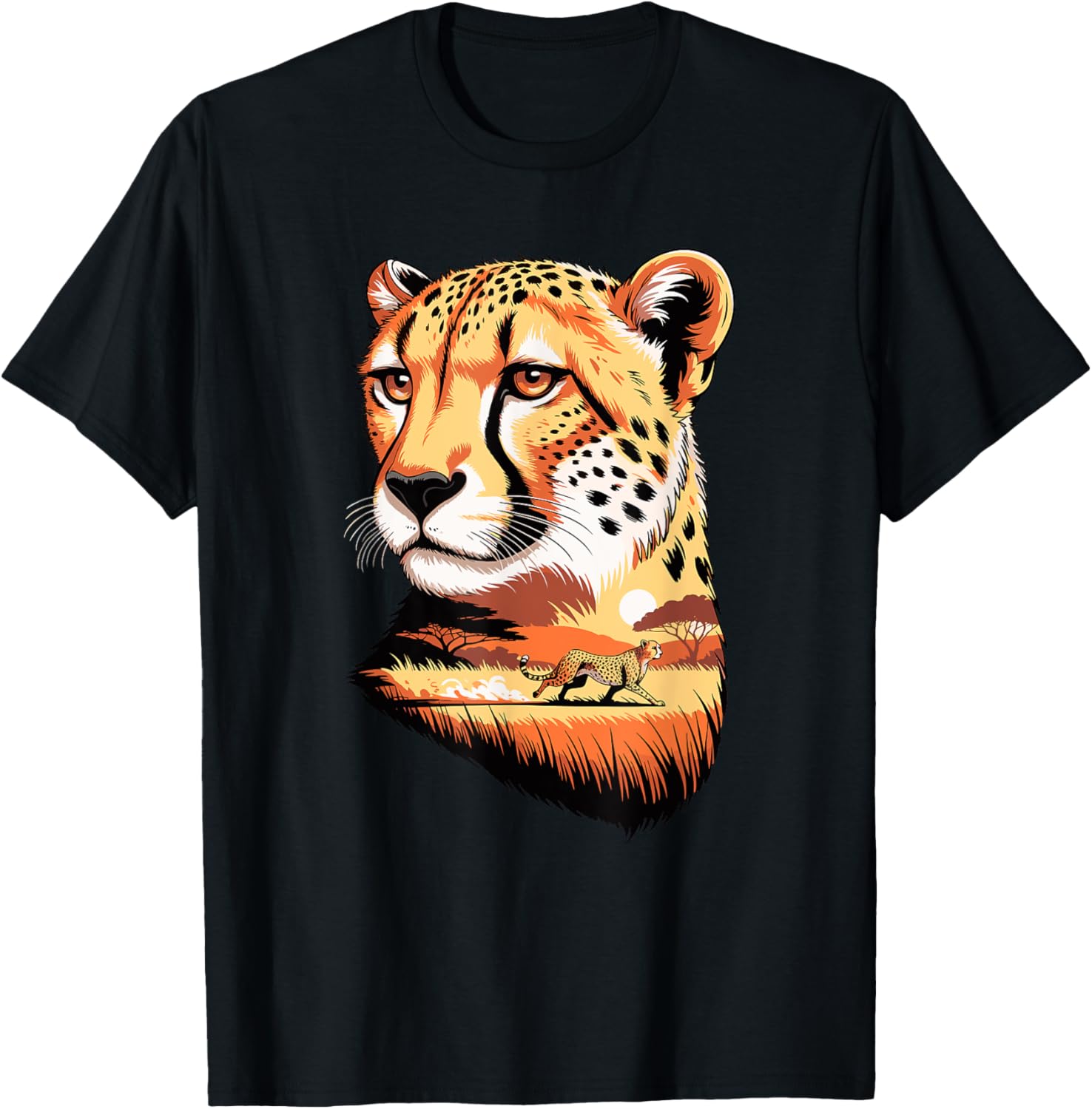 Multiple Exposure Art Cheetah Cheetahs Apparel Premium Print US Top Pick