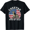Cheetah 4th of July Men Women American Flag Vintage Apparel High Search Demand Everyday Wear
