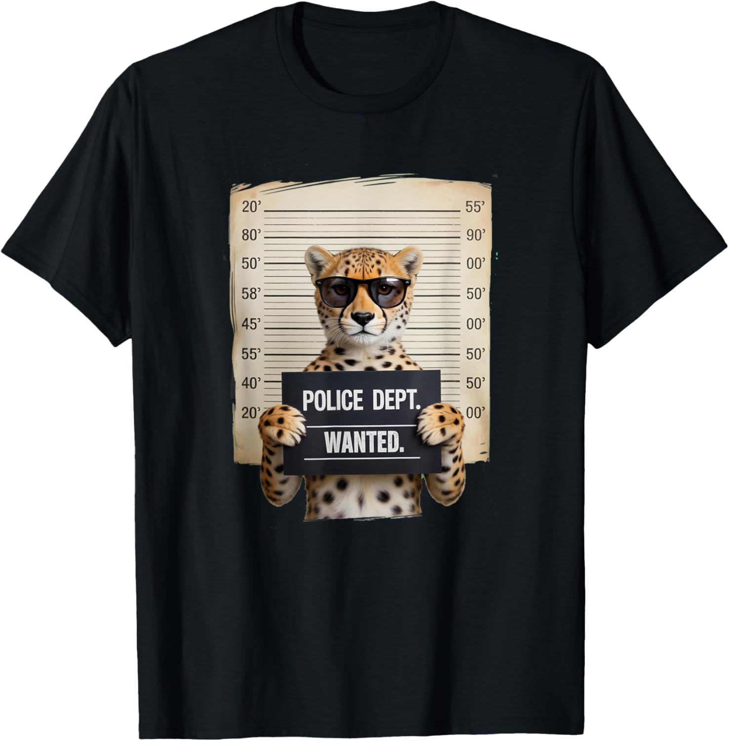 Mugshot Style Art Cheetah Sunglasses Cheetahs Apparel Premium Print Hot Right Now