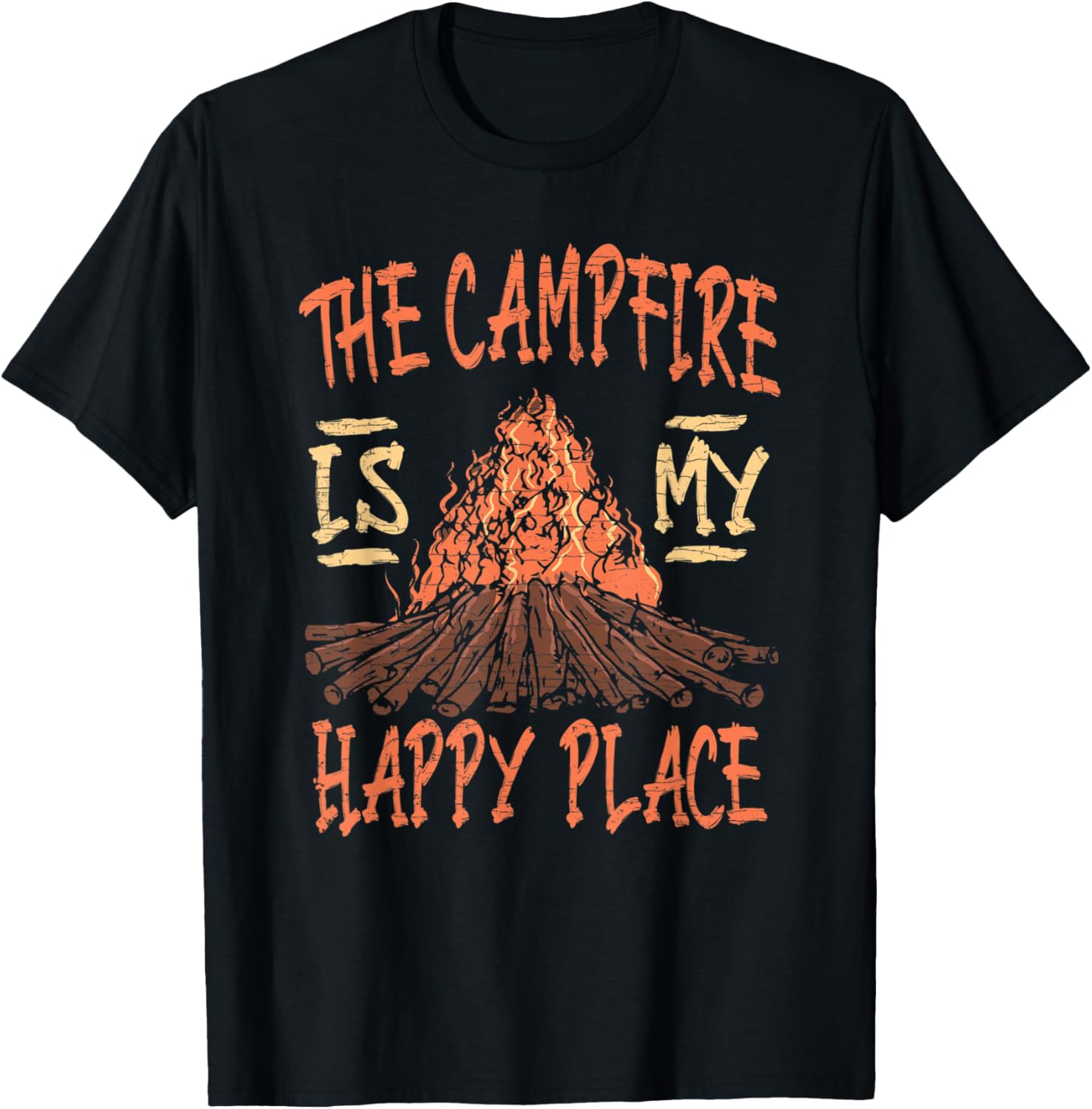 Camping Camper Campfire Is My Happy Place Apparel | Trending 2025 | Aesthetic Casual Look