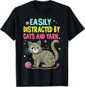 Easily Distracted By Cats And Yarn Knitting Yarn Crochet cat Yarn Supply | Viral US Pick | High CTR Title
