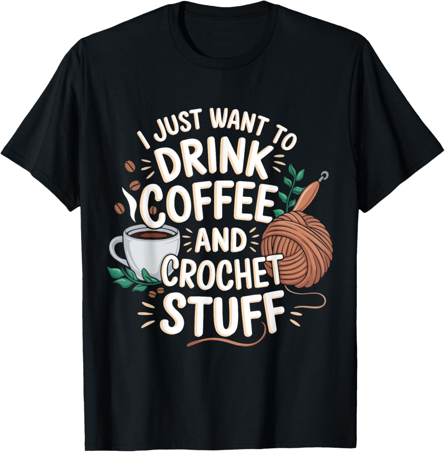 Drink Coffee and Crochet Lover Fun Yarn Art for Crafters Yarn Supply | Premium Quality | Perfect for Crafters
