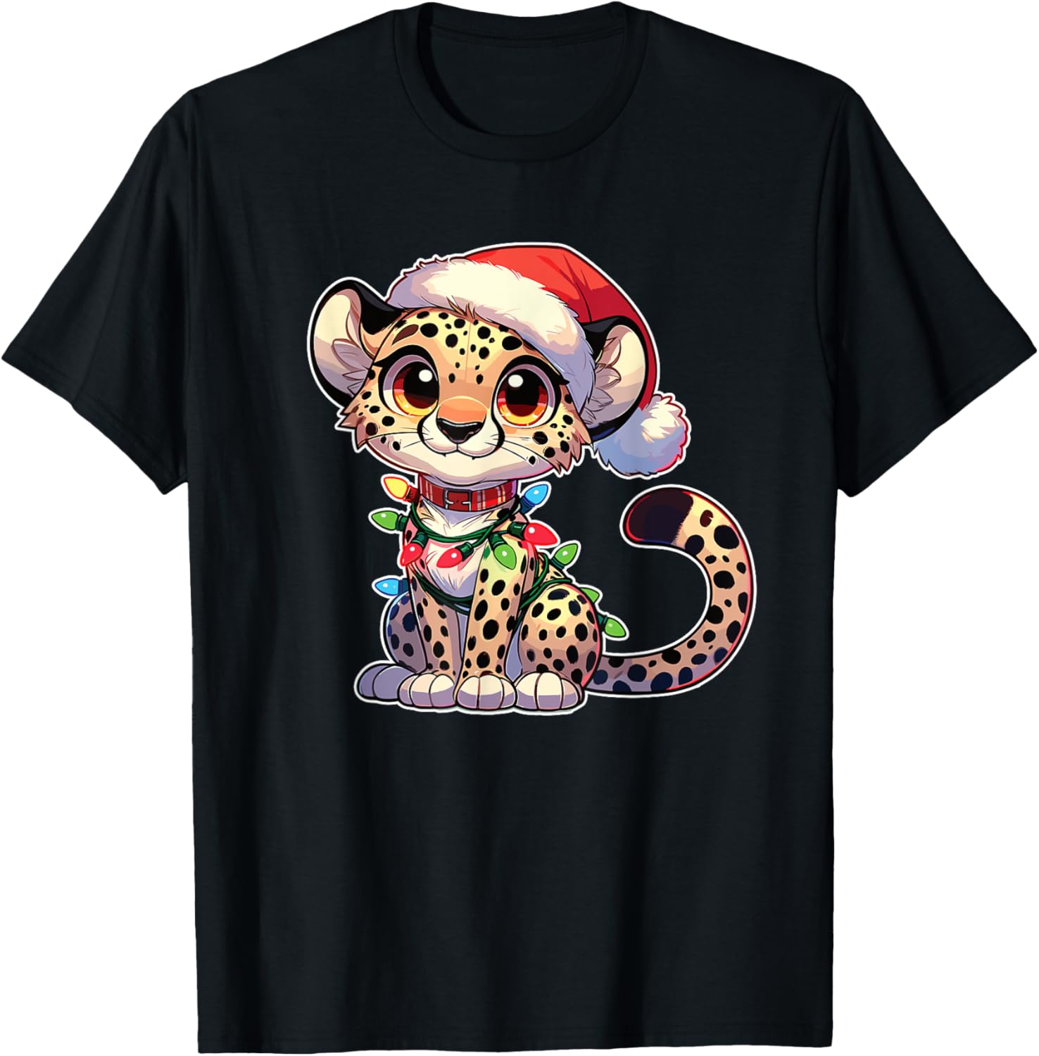 Santa Hat Christmas Light Chain Cheetah Apparel High Search Demand Best Seller Look