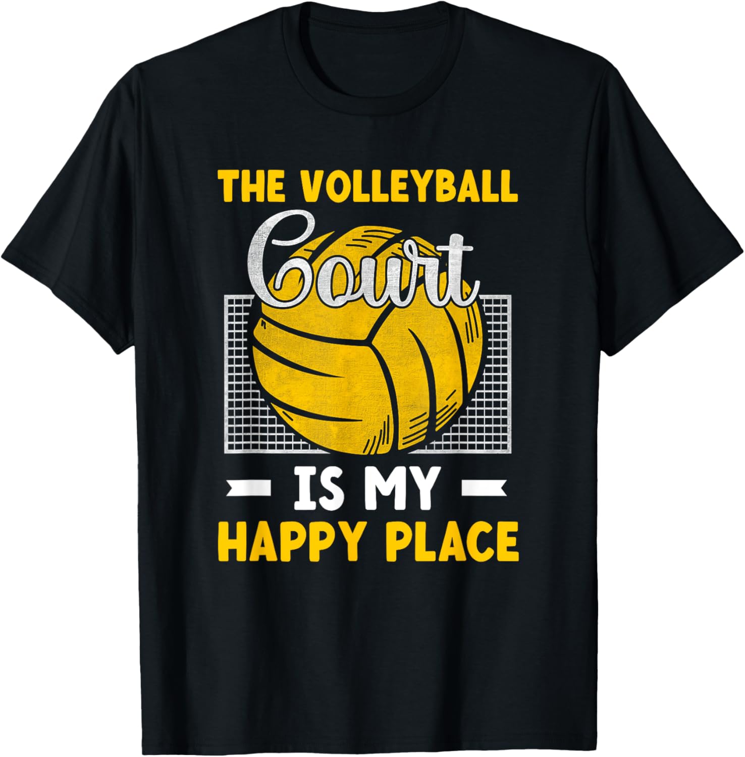 The Volleyball Court Is My Happy Place Softball Apparel | US Viral Pick | Top Rated Comfort