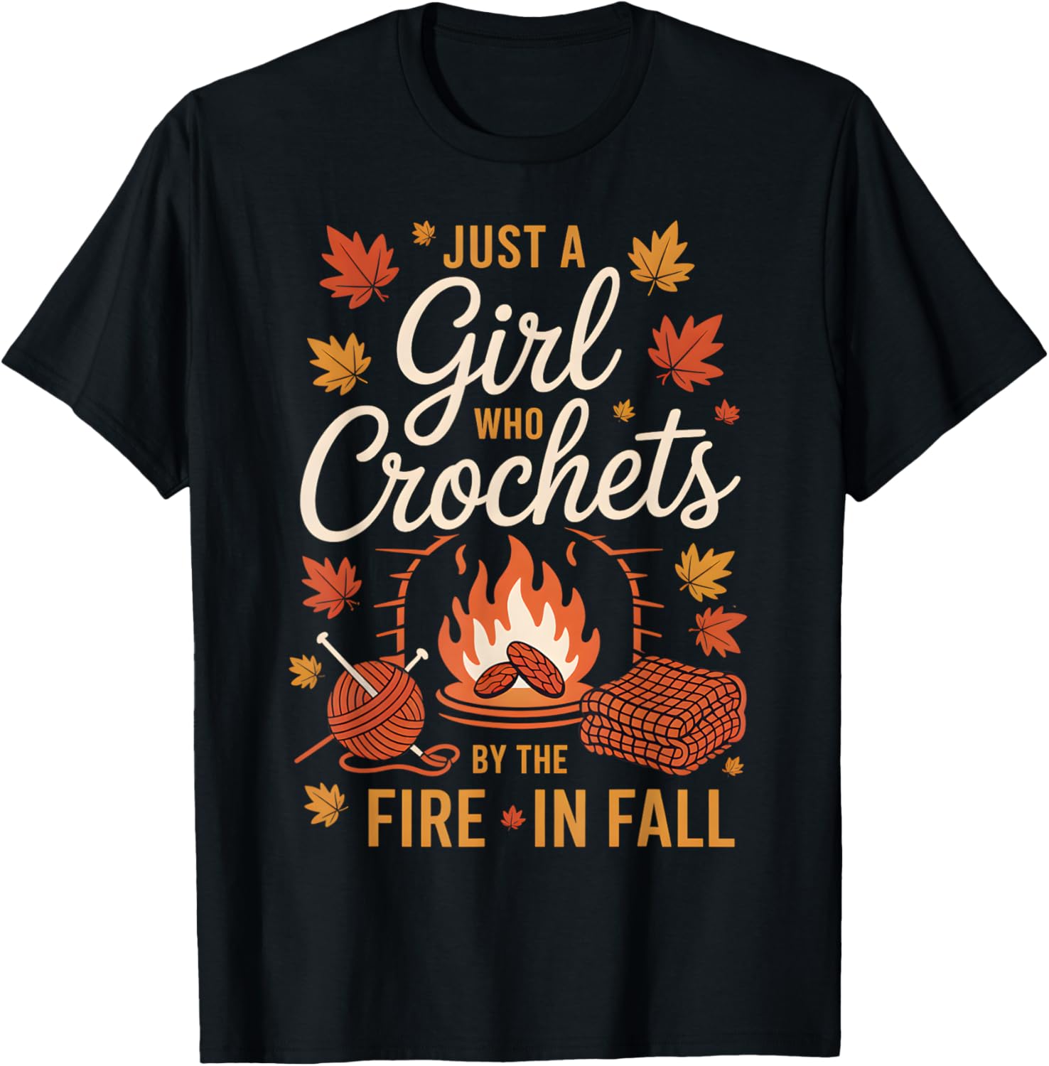 Fall Crochet Girl Design u2013 Cozy Yarn Lover Tee T-Shirt | High Search Volume | High CTR Title