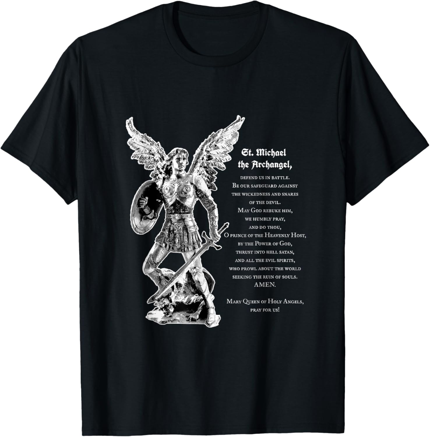 Prayer To St. Michael The Archangel Print Christian Apparel | Perfect Gift Idea