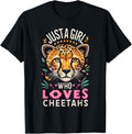 Just A Girl Who Loves Cheetahs Animal Print Big Cat Design Apparel Comfort Fit US Top Pick