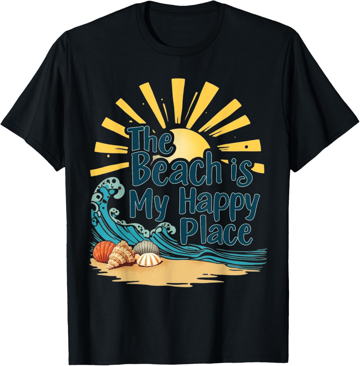 Beach Shirt Women The Beach is My Happy Place Casual Summer T-Shirt | Google Shopping Optimized | Perfect Gift Choice